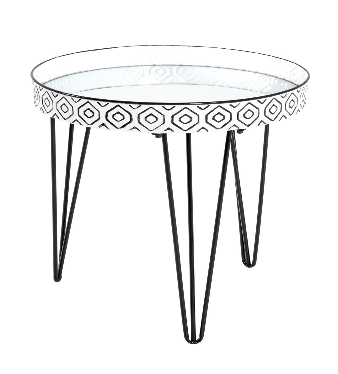 HAKU Möbel Couchtisch, Metall, schwarz-weiss, Ø 65 x H 46 cm Ø: 65 x 46 cm Schwarz-weiss, Ø: 65 x 46