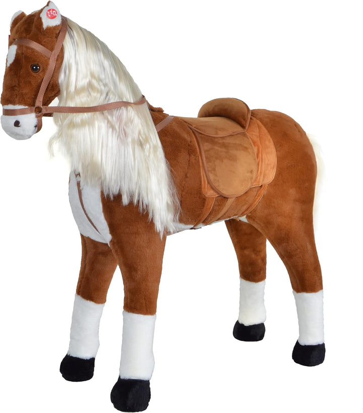 XXL Plüschpferd 105cm - Elsa, das riesige Reitpferd für Kinder, tolles Stehpferd zum Draufsitzen ink