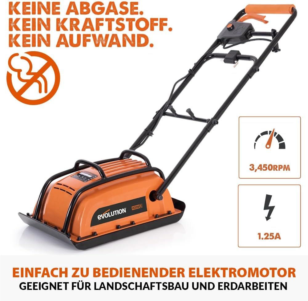 Evolution Power Tools H320-E Hulk Elektro Elektro-Vibrationsstampfer, Rüttler, rüttelplatte - Ideal