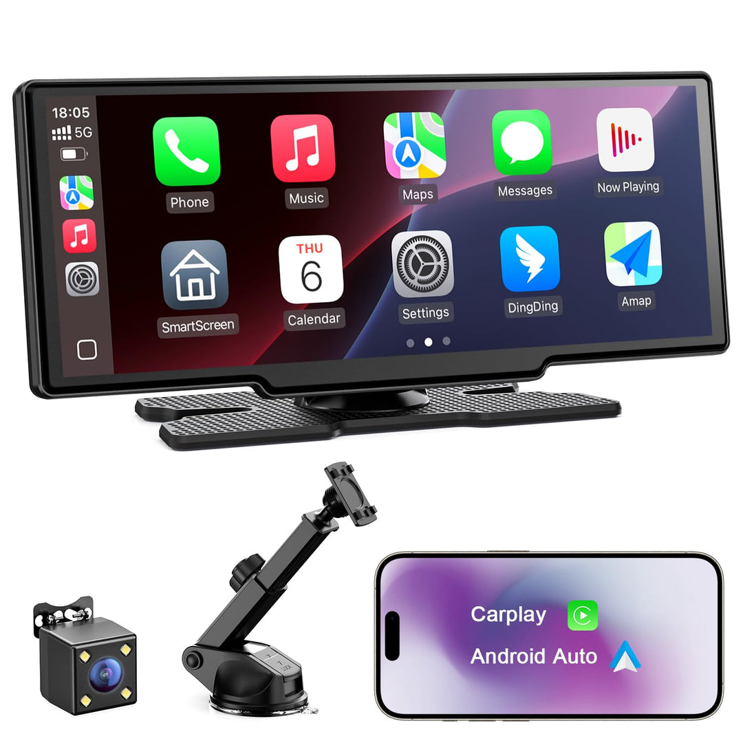 Avylet 8,1 Zoll Wireless Carplay Display für Android Auto&Apple Carplay, Tragbares IPS Touch Bildsch
