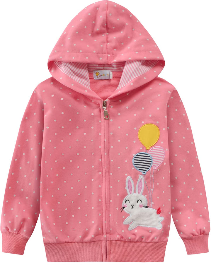 EULLA Kinder Mädchen Zip Up Hoodie Sweatjacke Kapuzenjacke Kapuzenpullover Langarm Baumwolle Einhorn