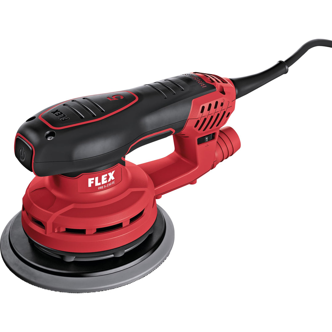 Flex 230/CEE Exzenterschleifer ORE 5-150 EC Set (Schleifmaschine inkl. Koffer + Zubehör, 400 Watt, H