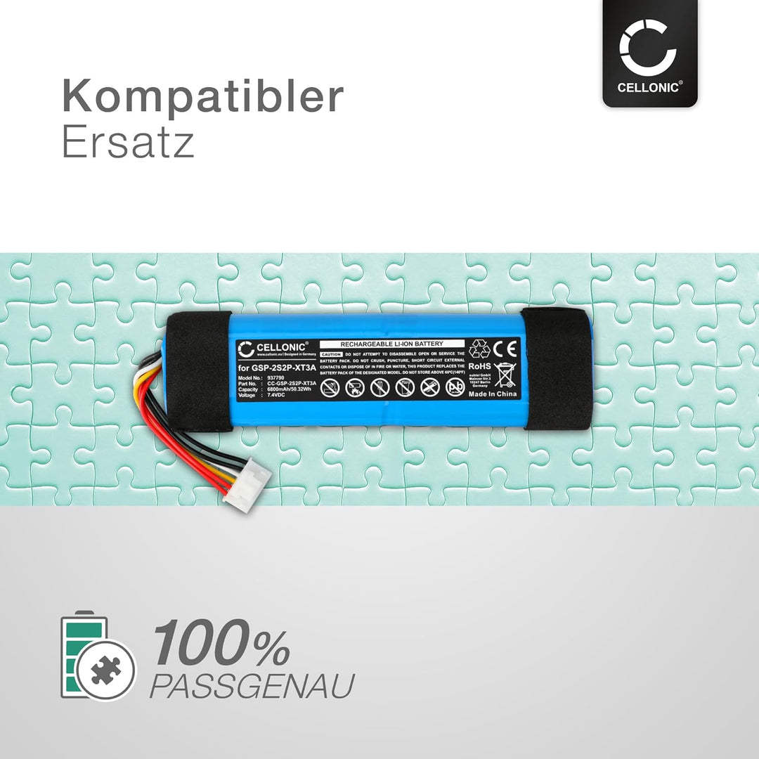 CELLONIC 1x Akku für Lautsprecher Kompatibel mit JBL Xtreme 3, GSP-2S2P-XT3A - (6800mAh, 7.4V) 1x Ak