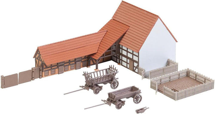 FALLER Landwirtschaftliches Gebäude mit Zubehör Modellbausatz mit 138 Einzelteilen 125 x 57 x 53mm I