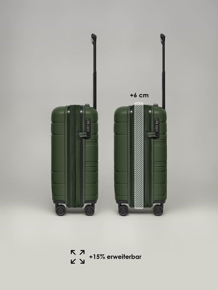 REDOLZ Hartschalen Kabinen-Koffer | Kleiner Trolley 40 x 20 x 55 cm mit Dehnfalte aus hochwertigem,