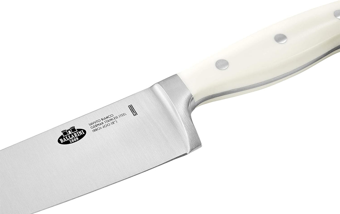 BALLARINI Savuto Bianco Kochmesser, Klingenlänge 20 cm, Deutscher Edelstahl, Ergonomischer Kunststof
