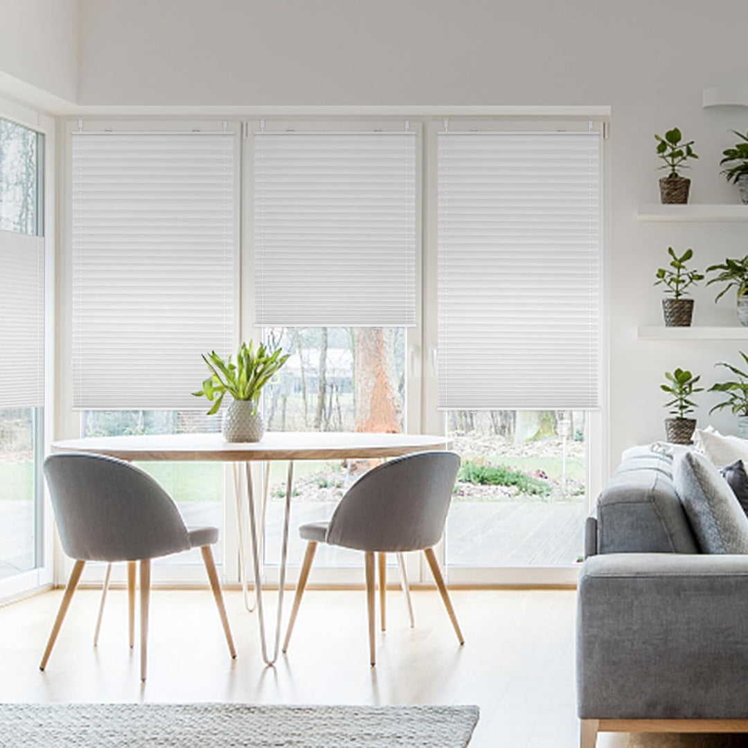 Plissee ohne Bohren verdunkelung Plissees Klemmfix Weiss 90x220cm 100% Blickdicht Verdunklungsplisse