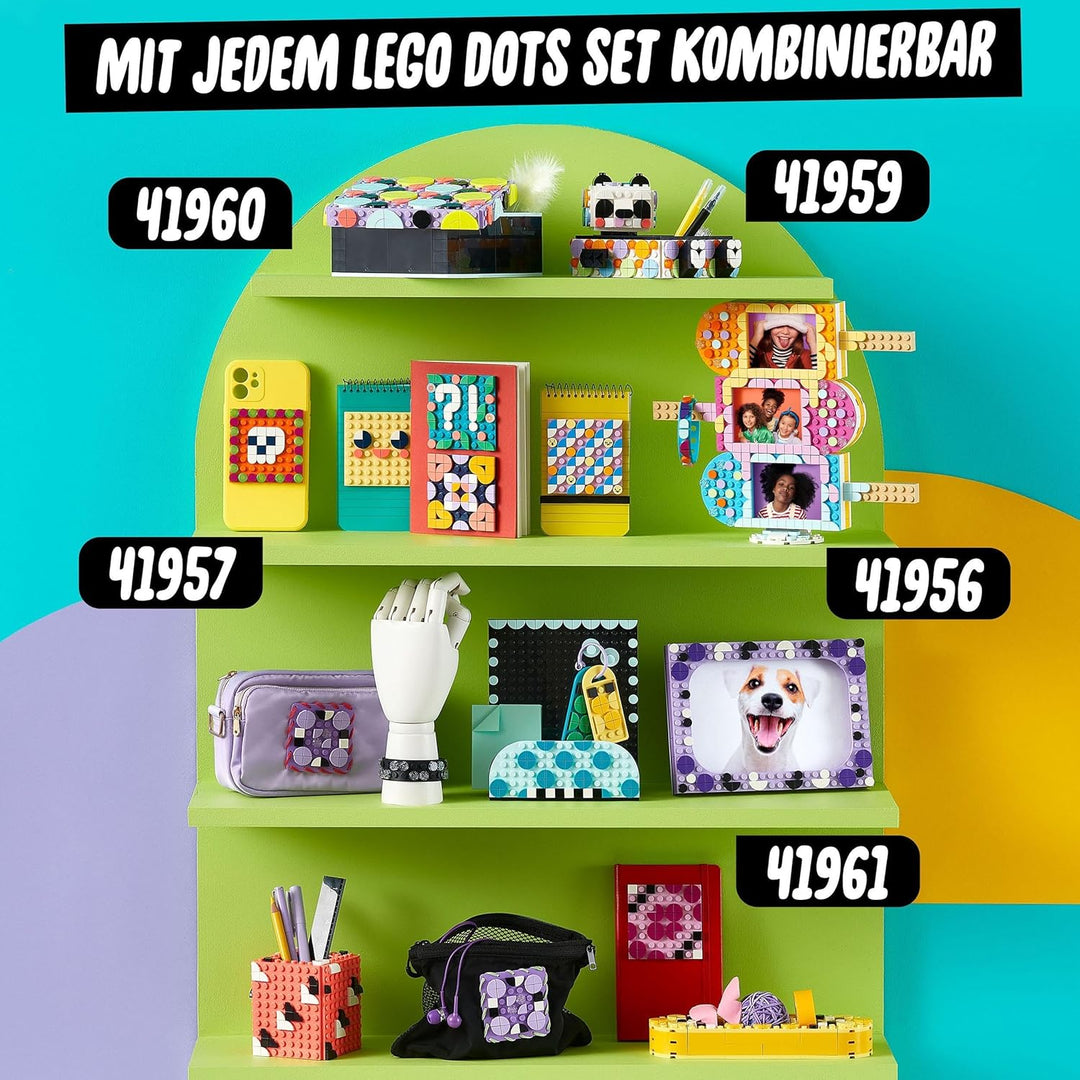 LEGO 41959 DOTS Panda Ablageschale, Mosaik Bastelset für Schmuckkästchen, Spielzeug als Schreibtisch