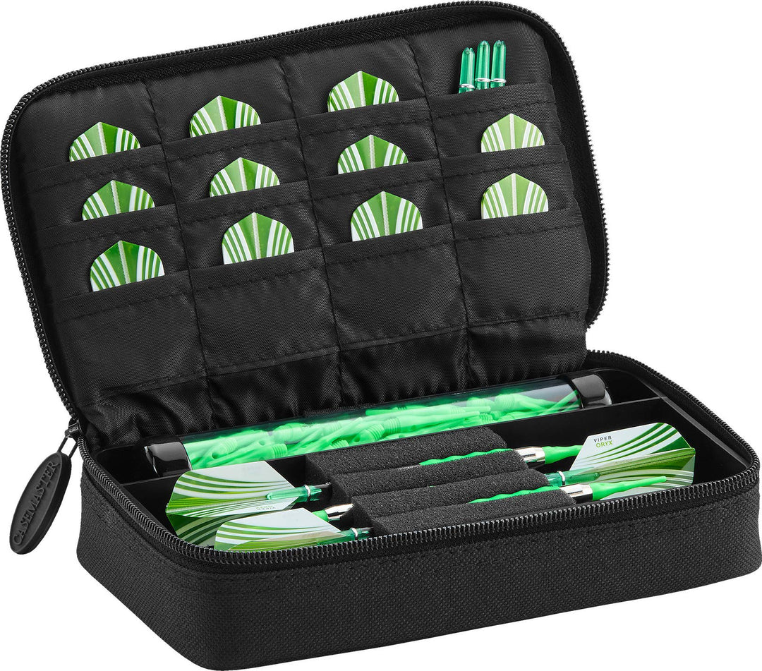 Casemaster Plazma Dartkoffer für weiche Dartpfeile mit Stahlspitze, für 3 Dartpfeile und integrierte