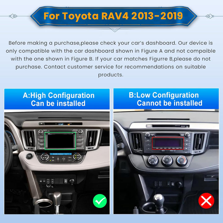 Android 15 Autoradio für Toyota RAV4 2013-2019 mit Wireless CarPlay Android Auto 2+64G, 9 Zoll Bilds