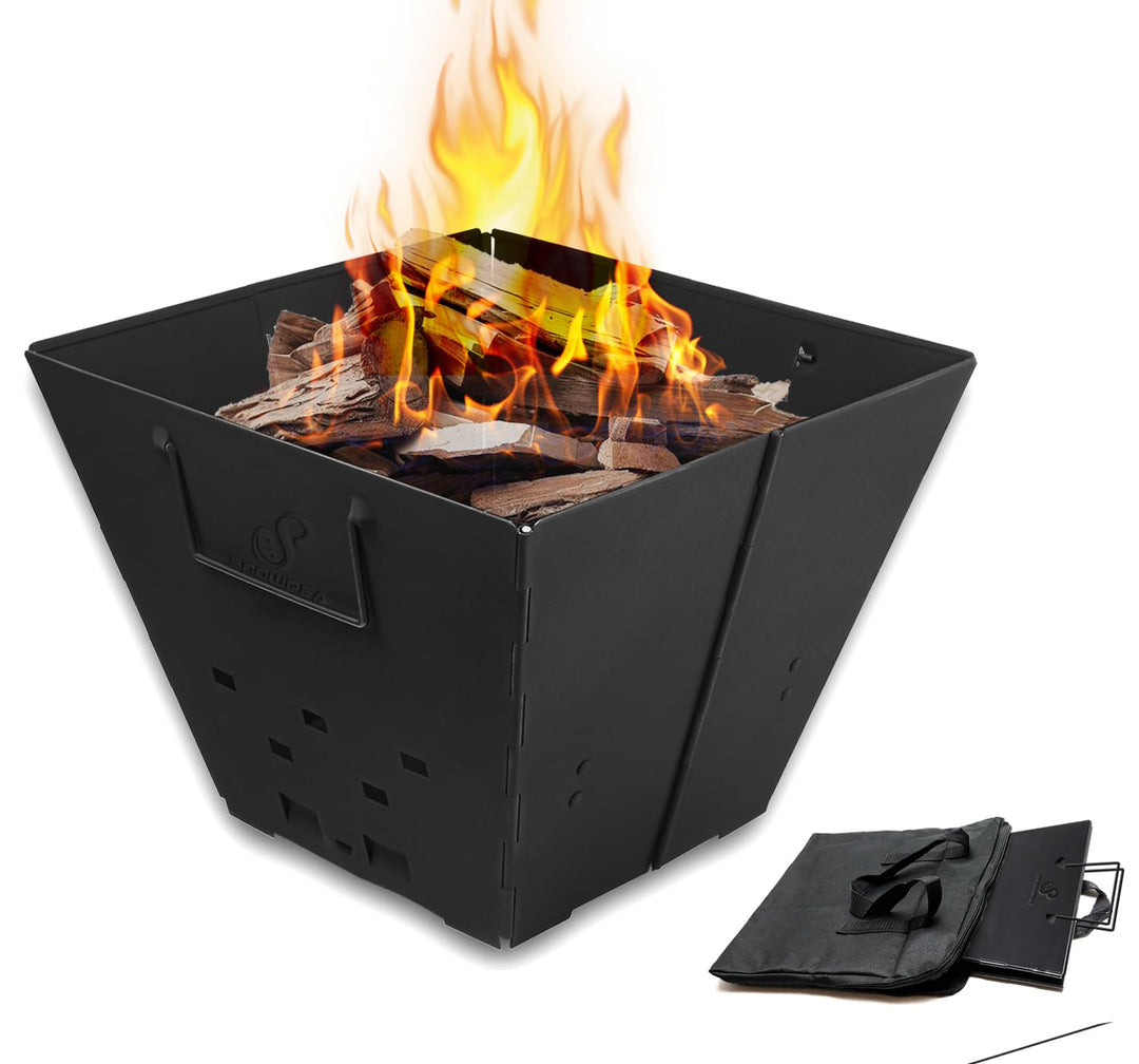 Snowpea - Tragbare Feuerstelle für Camping, Faltbare Outdoor-Feuerstelle, Outdoor-Feuerstelle mit Tr