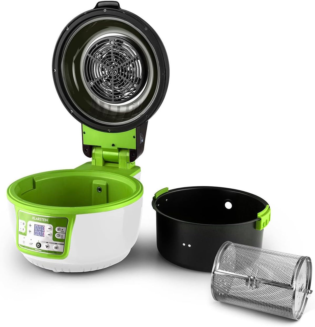 Klarstein VitAir Heissluftfritteuse Fritteuse, 1400 Watt, fett-frei Frittieren + Backen + Grillen +