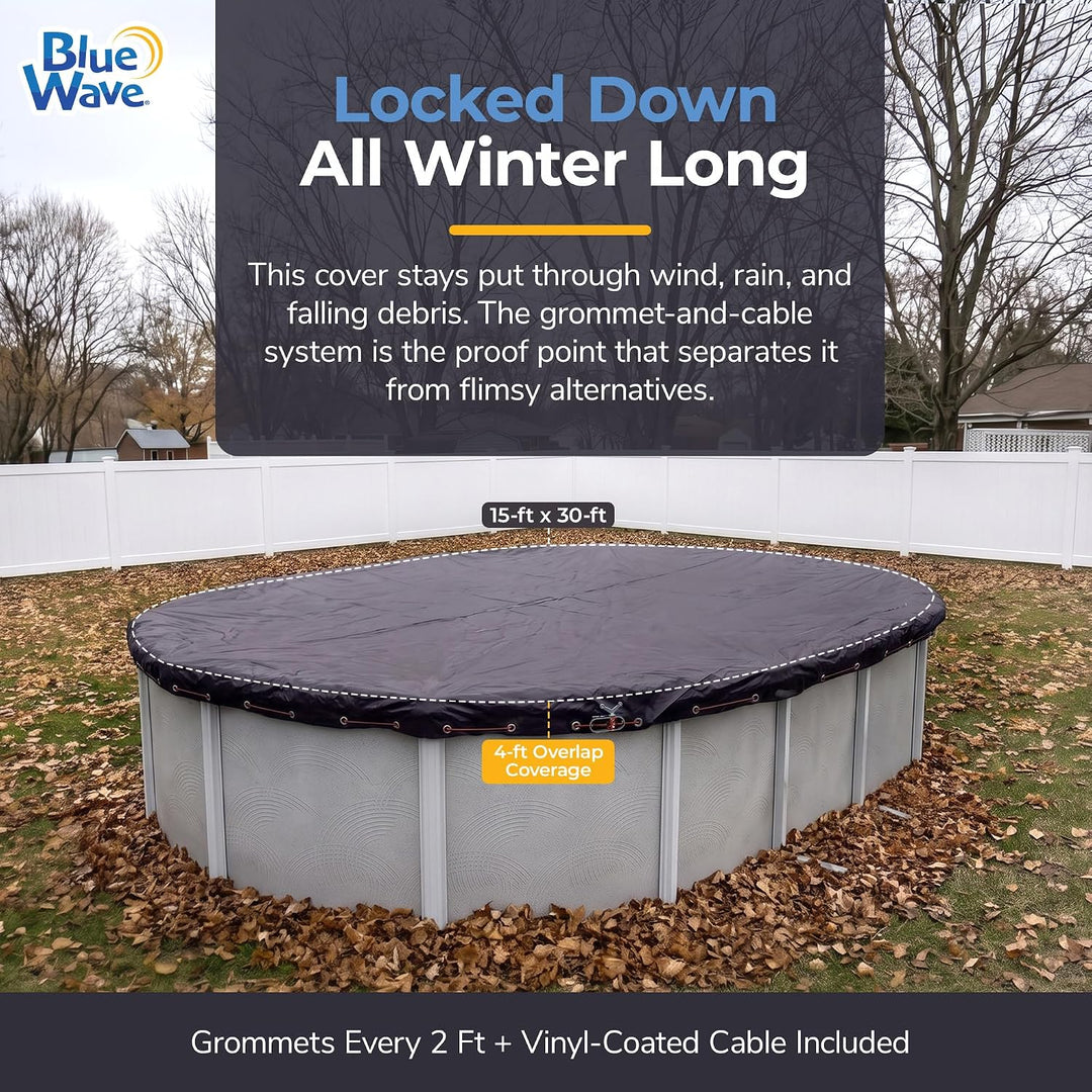 Defender 8 Jahr oval vor Ground Winter Pool Cover 15 by 30-Feet, 15 by 30-Feet