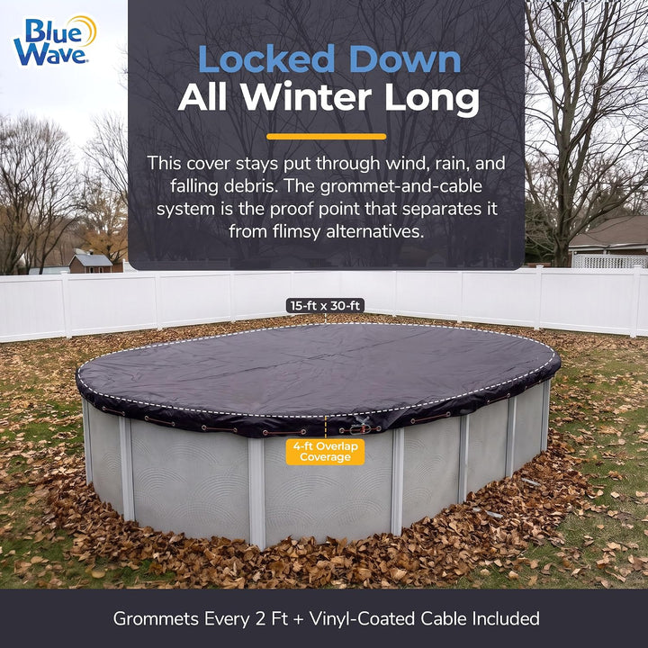 Defender 8 Jahr oval vor Ground Winter Pool Cover 15 by 30-Feet, 15 by 30-Feet
