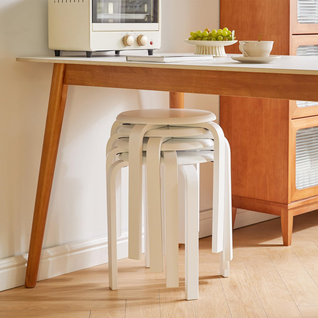 IBUYKE Stapelhocker-Massivholz Hocker Hausbank Holzhocker Mode Kreative Hocker Moderne Esstisch Hock