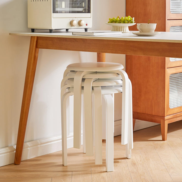 IBUYKE Stapelhocker-Massivholz Hocker Hausbank Holzhocker Mode Kreative Hocker Moderne Esstisch Hock