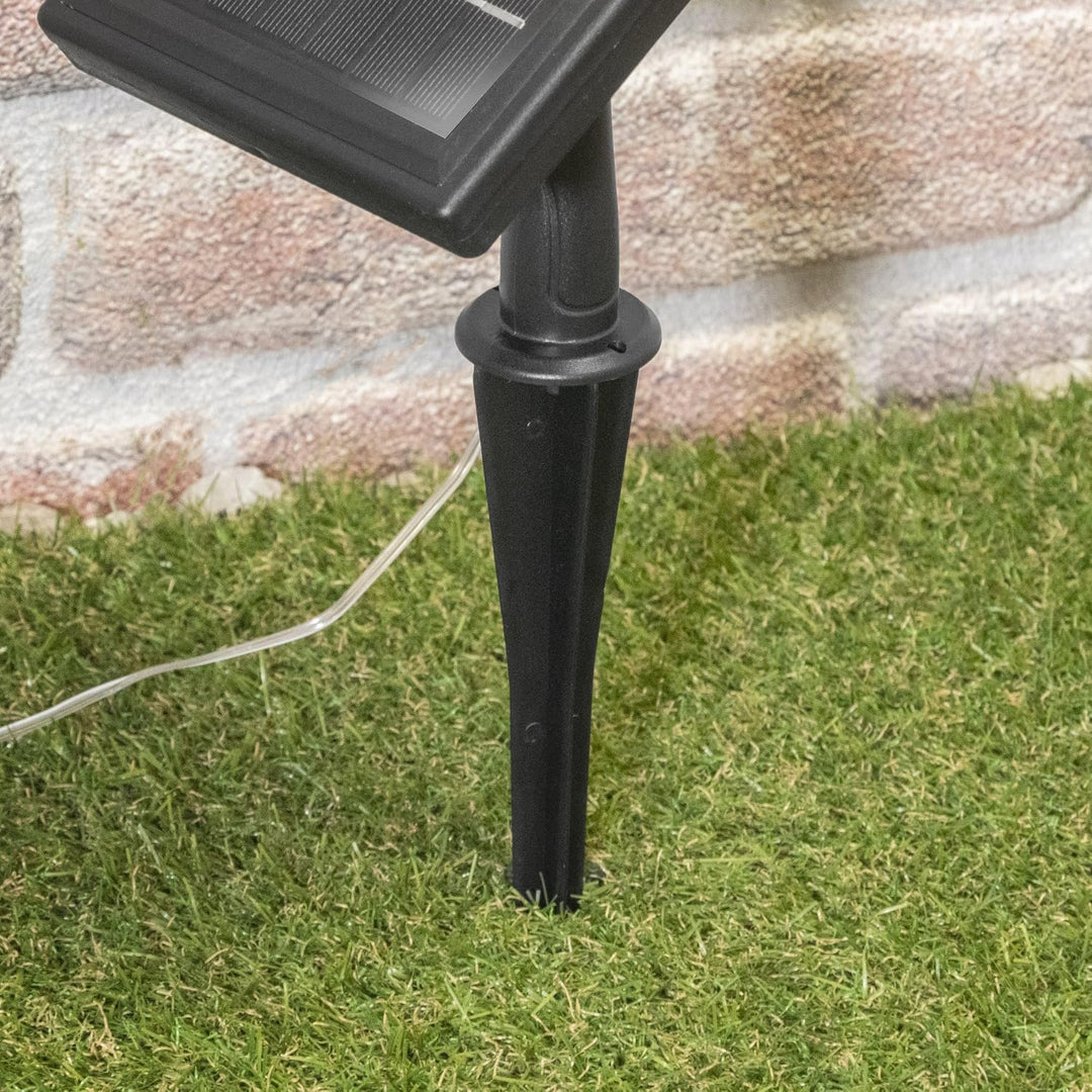 Esotec Solar Deko Lichterkette Sternchen, 9m, 30 LED Sterne warmweiss, Zuleitung 2m, LiFePo4 Akku, S