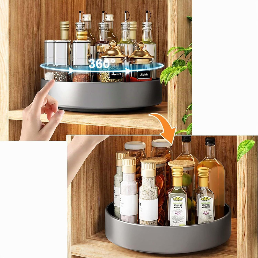 Küche Organizer Drehteller aus Kohlenstoffstahl, 26cm Küchenschrank Drehteller Organizer, Grosse Kap