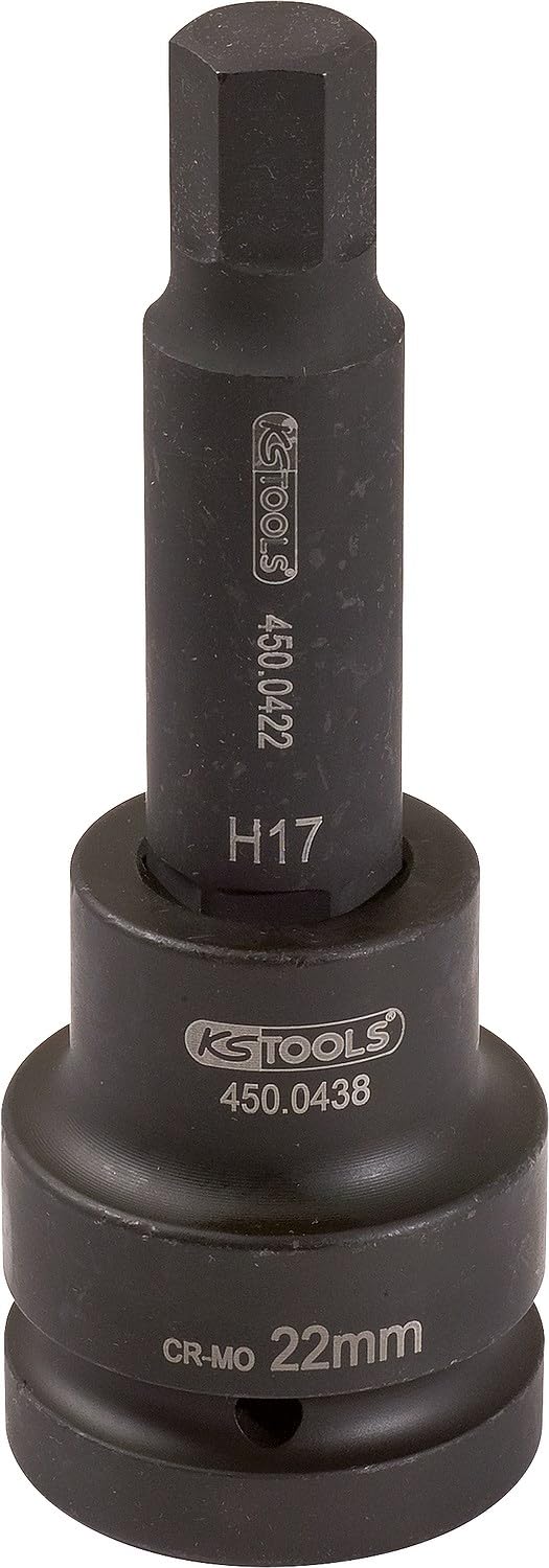 KS Tools 450.0461 3/4" Kraft-Bit-Stecknuss Innensechskant lang, 17mm 17 mm, 17 mm