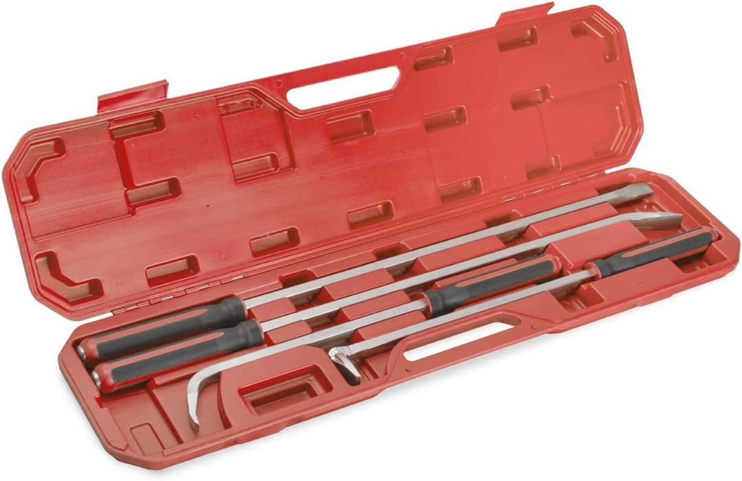 4 tlg Schwerlast Stemmhebel-Satz mit Kunststoff-Softgriff und Metall-Schlagköpfen, Brecheisen, Brech