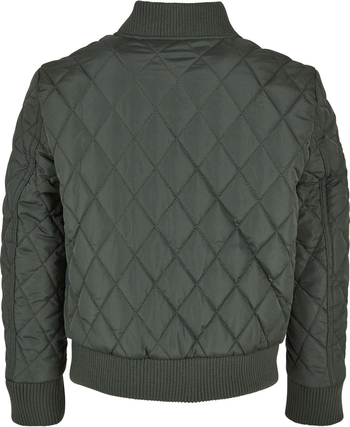Urban Classics Jungen Boys Diamond Quilt Nylon Jacket Jacke 134-140 olive, 134-140 olive