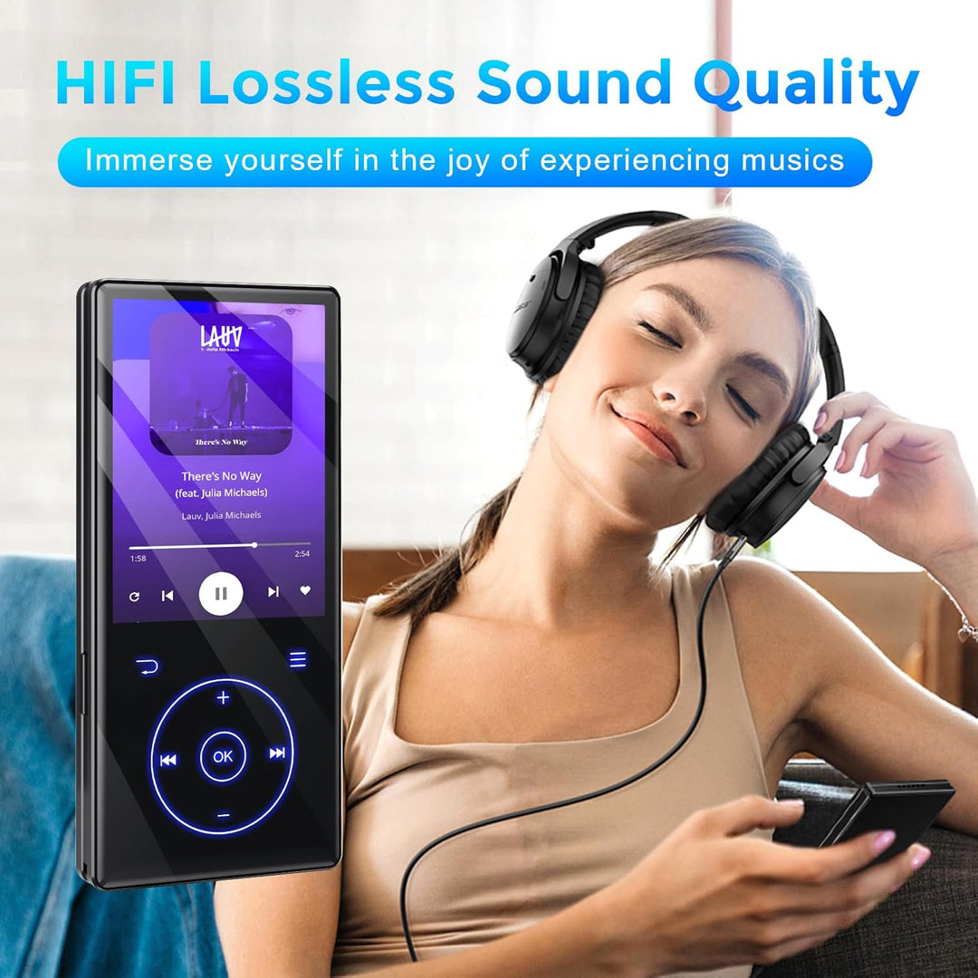 64GB MP3 Player mit Bluetooth MP3-Player mit Eingebauter HD Lautsprecher 450mAh Akku HiFi Sound Funk