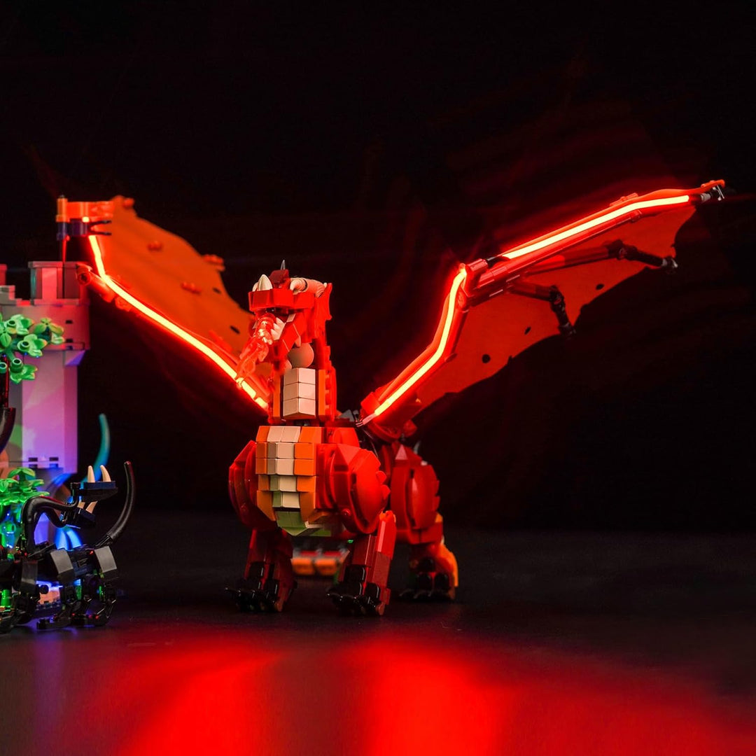 Fernbedienung Licht-Kit für Lego 21348 Dungeons & Dragons: Red Dragon's Tale (Nicht Lego), Led Beleu