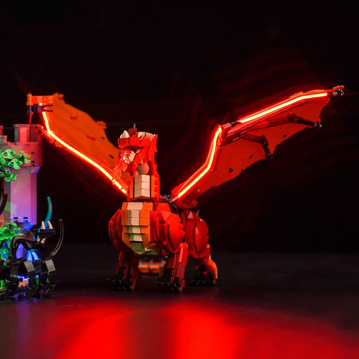 Fernbedienung Licht-Kit für Lego 21348 Dungeons & Dragons: Red Dragon's Tale (Nicht Lego), Led Beleu