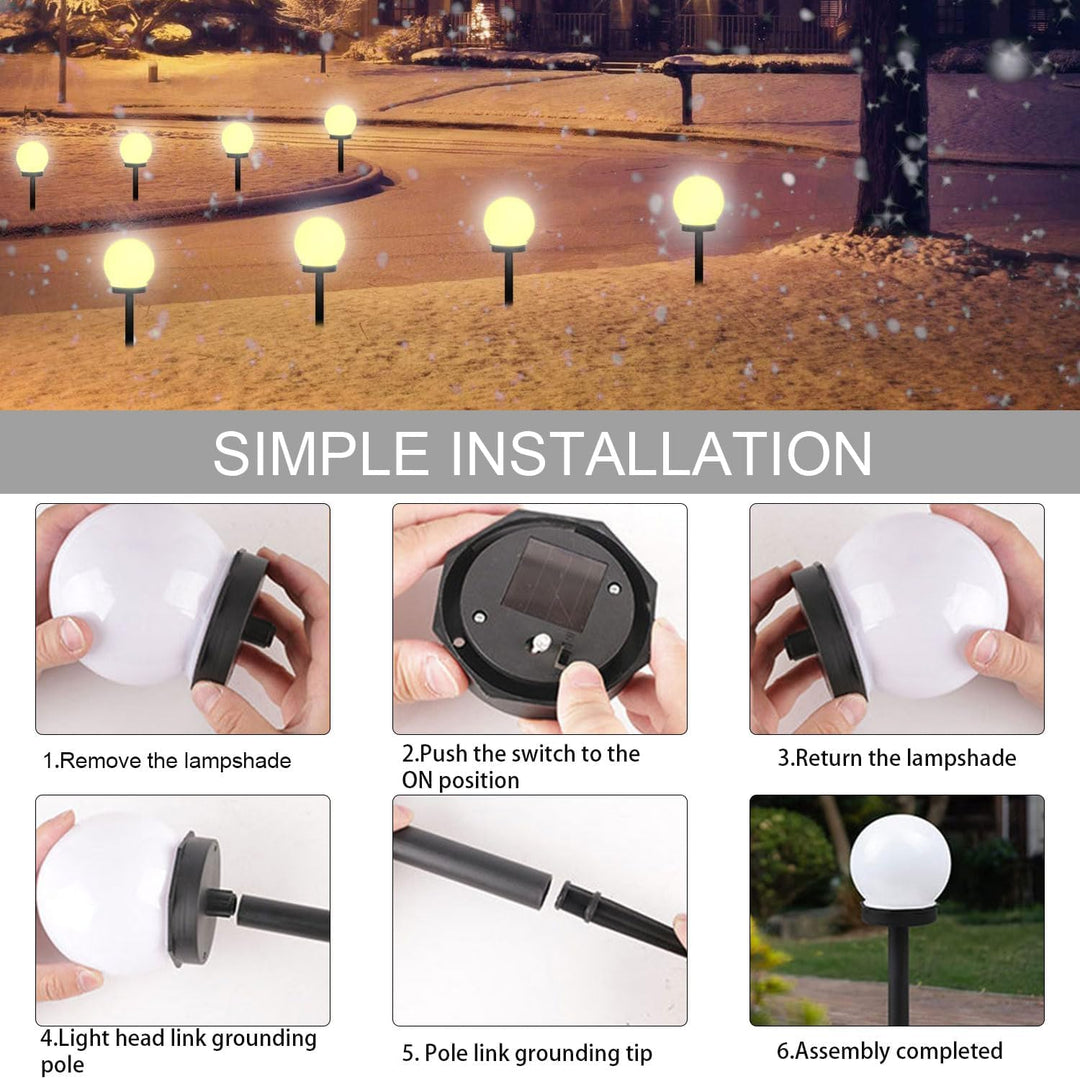 Shengruili 6 Stück Solarlampen für Aussen Kugel,Solar Gartenleuchte,Wasserdichte Solarlampen für Gar