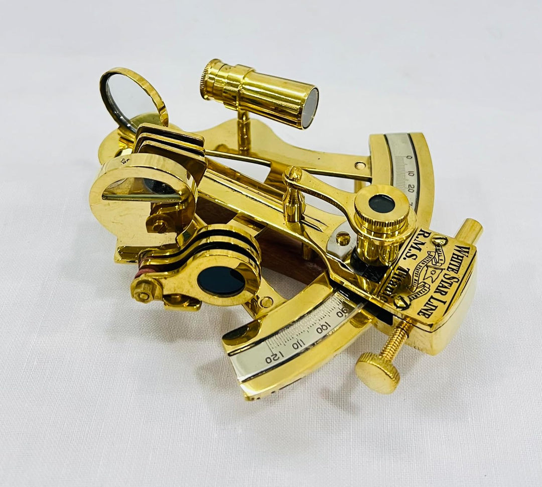 Roorkee Instruments (INDIA) solider Messing-Sextant, White Star Line, Titanic-Fanartikel, 12,7 cm