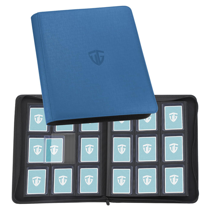 TCGUARD Toploader Sammelkarten Album für 216 Toploader, 9 Fächer Toploader Binder mit Hüllen für 3"x