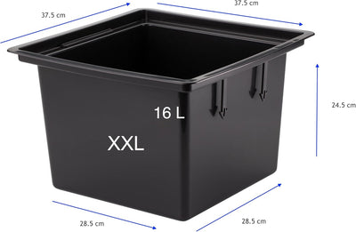 Pflanzkübel Blumenkübel mit Herausnehmbaren Einsatz Slim Hoch Quadratisch 3D Effekt Farbe: Schwarz S