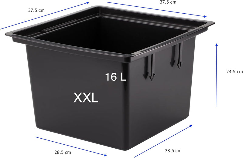 Pflanzkübel Blumenkübel mit Herausnehmbaren Einsatz Slim Hoch Quadratisch 3D Effekt Farbe: Schwarz S