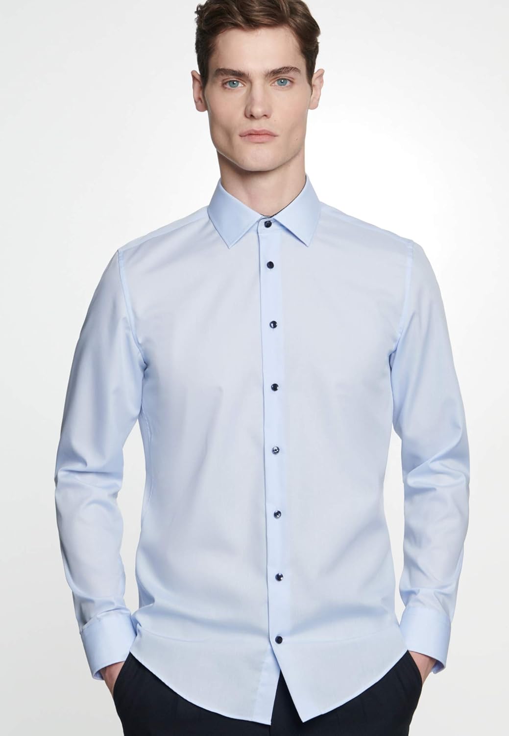 Seidensticker Herren Business-Hemd - Regular Fit - Bügelfrei - Kent Kragen - Langarm - 100% Baumwoll
