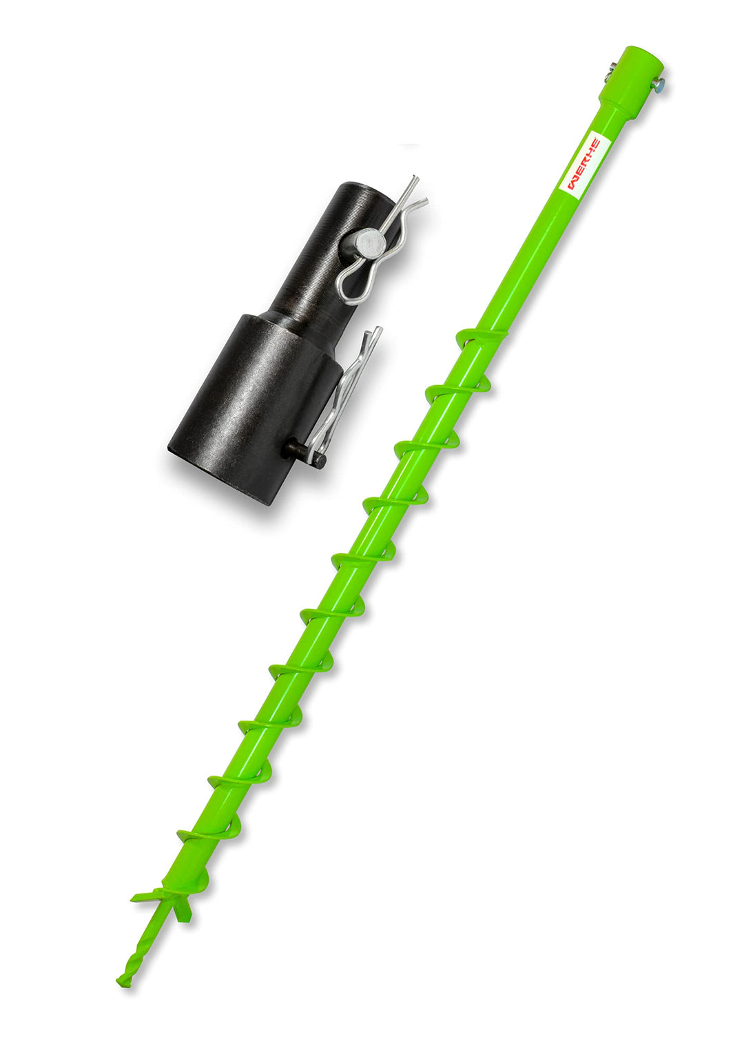 WERHE® Profi Bohrer VollStahl, Erdbohrer für bohrmaschine 40 mm extrem robust mit Stihl Adapter - Pf