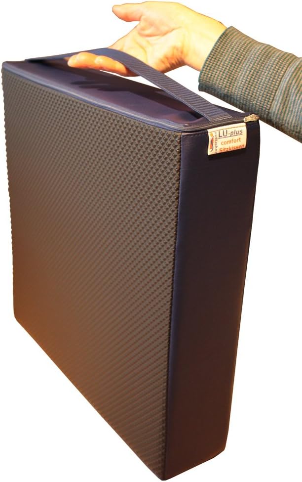 LUplus XL Orthopädische Sitzerhöhung 43x43x Höhe 10 cm Skai schwarz