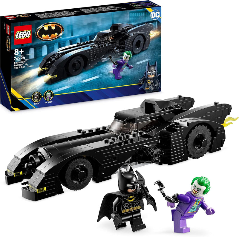 LEGO 76224 DC Batmobile: Batman verfolgt den Joker Set, Batmobil-Spielzeugauto von 1989 mit 2 Minifi