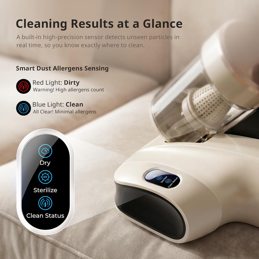 JIGOO S100 Milbensauger mit UV-Licht & 55°C Heissluft: 99,9% gegen Milben & Allergene (1,3kg) - Für