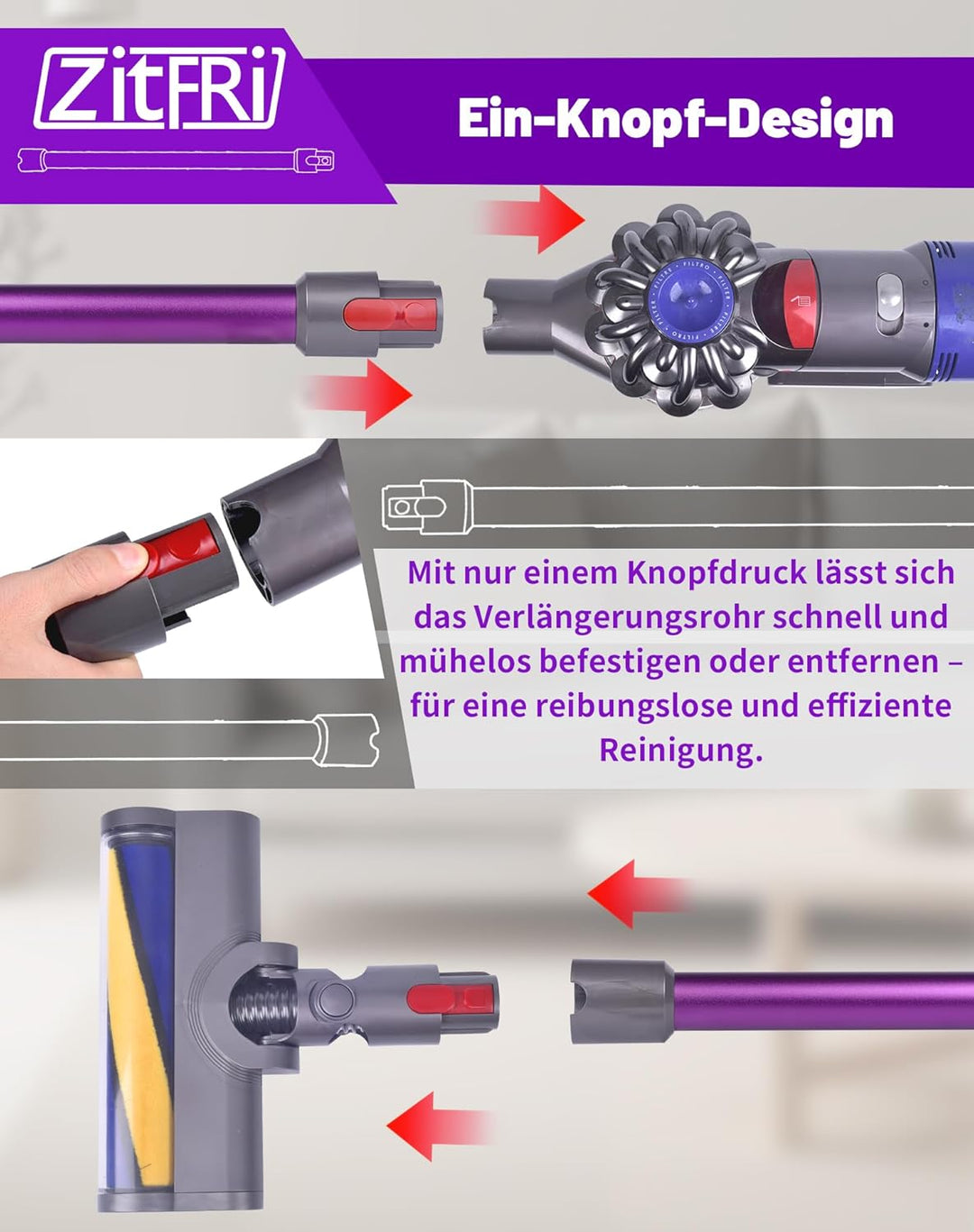 Verlängerungsrohr für Dyson V11 V10 V8 V7, Saugrohr Ersatzteile &amp; Zubehör, Ersatz Saugrohr Zubehör &amp;