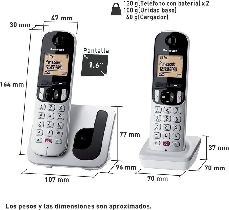 Panasonic KX-TGC252SPS Digitales Schnurlostelefon für Senioren mit Anrufsperre, leicht zu lesen, Fre