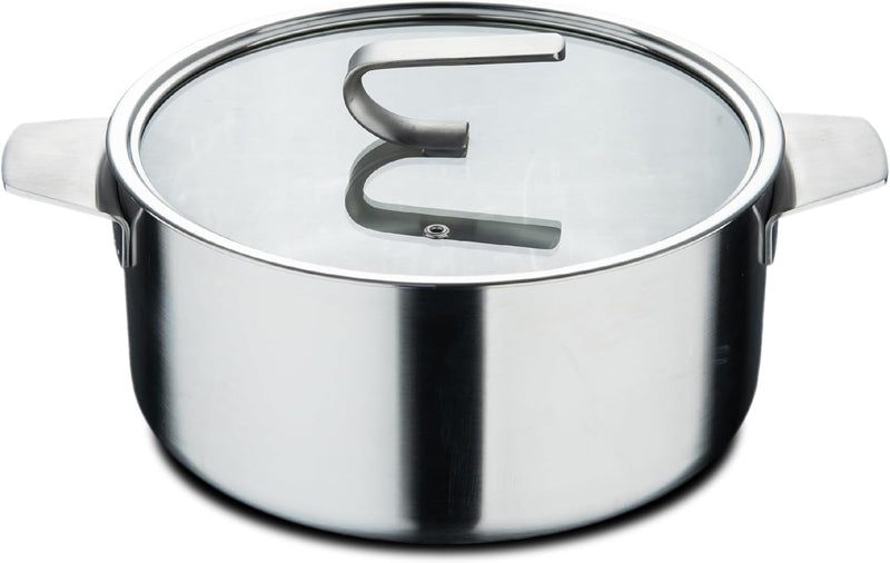 MasterPRO SIGMA - Kochtopf mit Deckel 4.9L 24x11 cm Edelstahl - 3 Schichten für optimale Wärmeleitfä