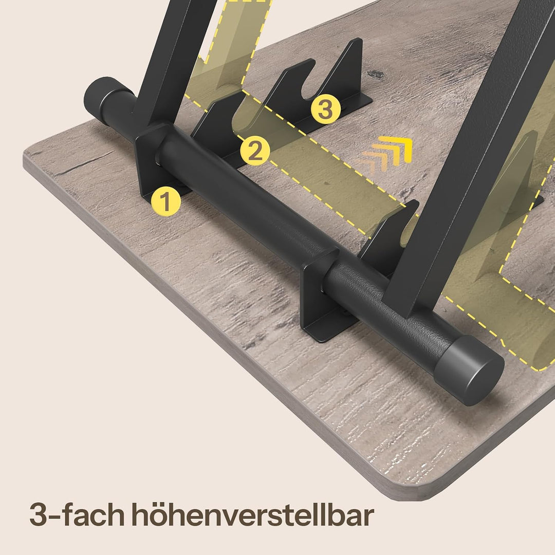 HOOBRO Beistelltisch Klappbar, Kleiner tabletttisch, verstellbare Höhe Klapptische, 60 x 40 x 60 cm,