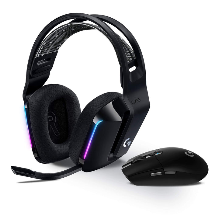 Logitech G305 LIGHTSPEED kabellose Gaming-Maus + Logitech G733 LIGHTSPEED Kabelloses Gaming Headset