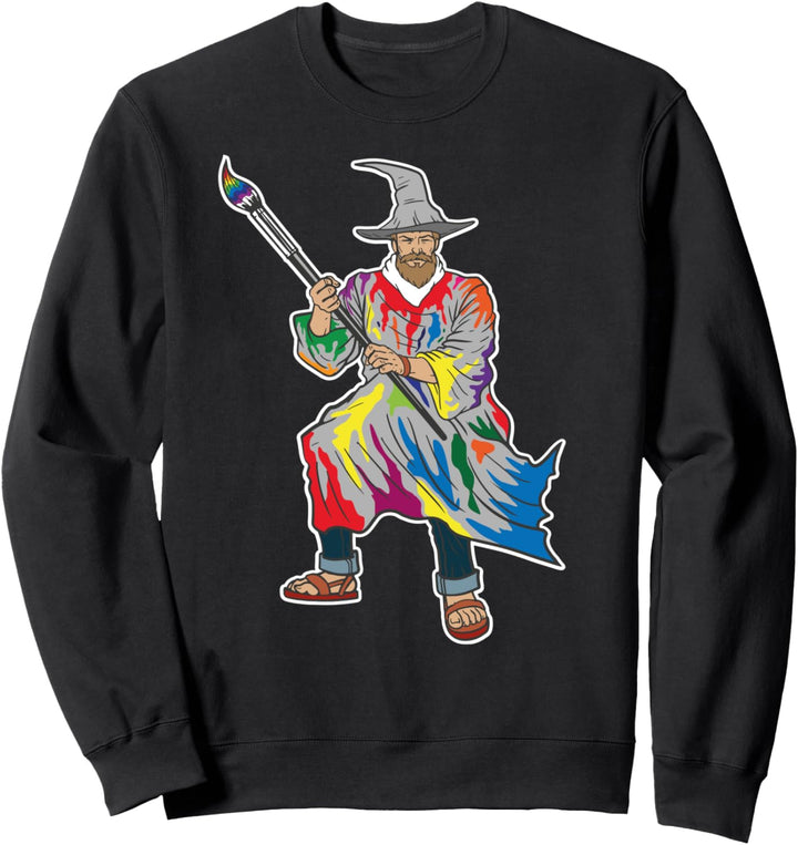 Zauberer hält einen Pinsel mit Farbe geschenk Sweatshirt