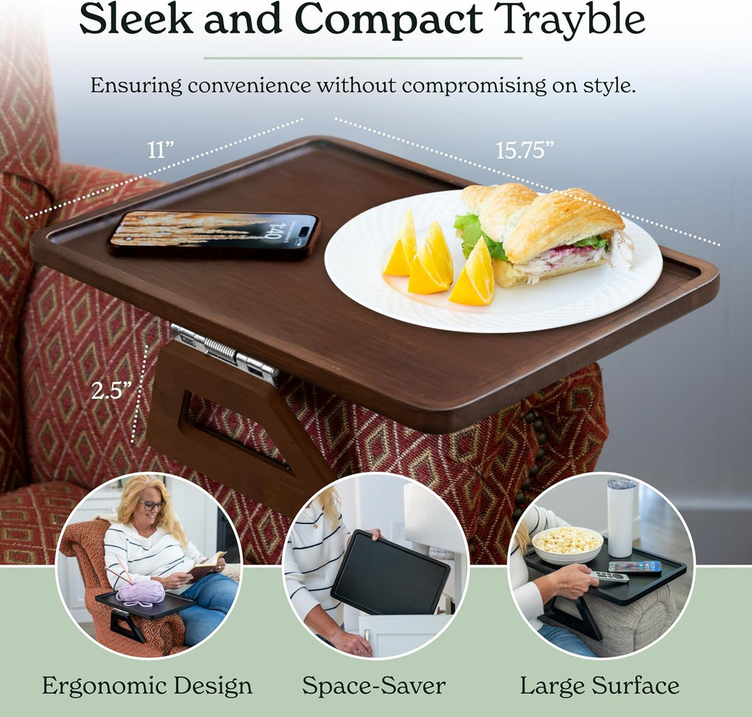 Shamrock Home Bambus-Tablett, Couch-Arm-Tisch, Clip-On-Tablett, Sofatisch für Sofas, Armlehnen für T