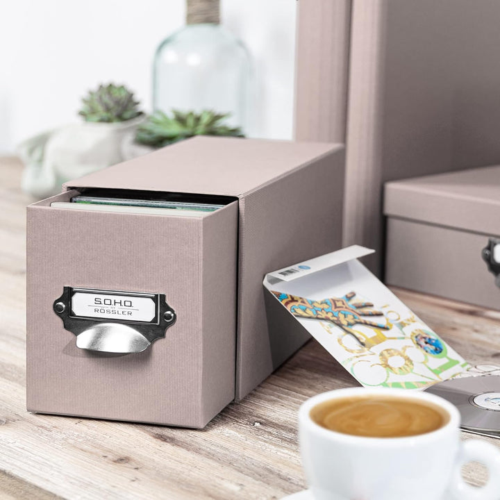 Rössler 1327452490 - S.O.H.O. Aufbewahrungs CD-Schubladenbox, mit beschriftbarem Einsteckschild und