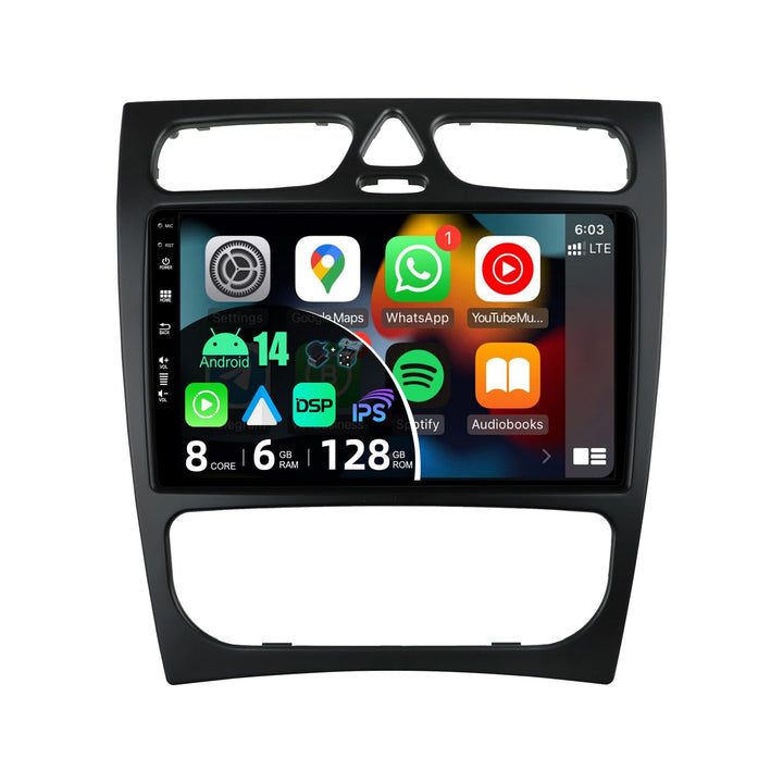 JOYX - 6G+128G - Android 15 IPS Autoradio Passt für Benz C/CLK Class C-Class W203 (2000-2004) - Kabe