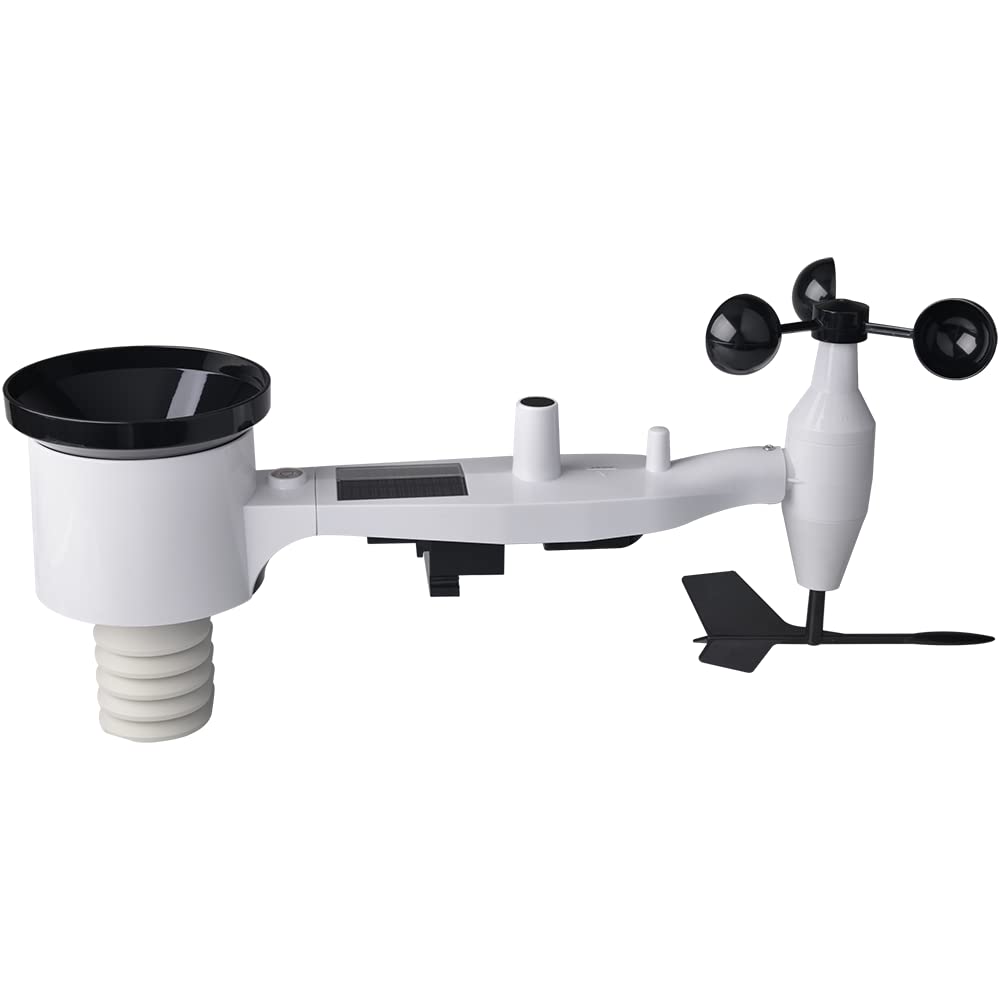 ECOWITT Aussensensor WS69 für Wetterstation, eingebauter 7 in 1 Aussensensor, Regenmesser, Windricht