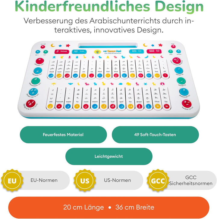 Kinder Spielzeug ab 2 Jahren – Interaktive My Quran Pad Lernspiele, um das arabische Alphabet mit tä