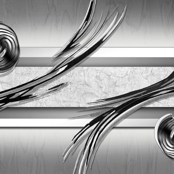 Runa Art Wandbilder Abstrakt 5 Teilig Bild auf Vlies Leinwand Deko Wohnzimmer Schlafzimmer Grau Schw